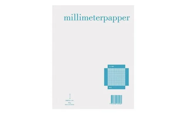 Millimeterpapir A4 Blok, 1x1 Mm Blåt Tryk - 5 Blokke X 50 Ark