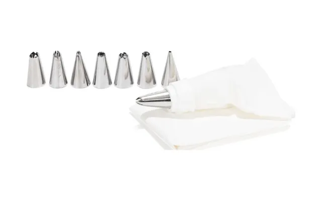 Patisse Dekorationssæt Rørpose 33 Cm Hvidt Rustfrit Stål 9 Dele