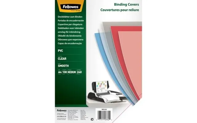 Plastforsider Fellowes A4 Cover 240 Mikron Transparent Pvc - 100 Stk