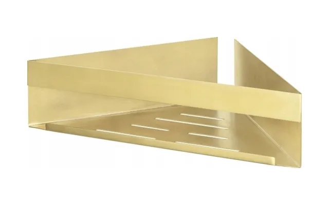 Rustfri Stål Hjørnehylde Mat Guld 36 X 17 X 8 Cm - Monteres Nemt Uden Boring Med Turbo-loc Systemet Stærk Og Holdbar Klæ