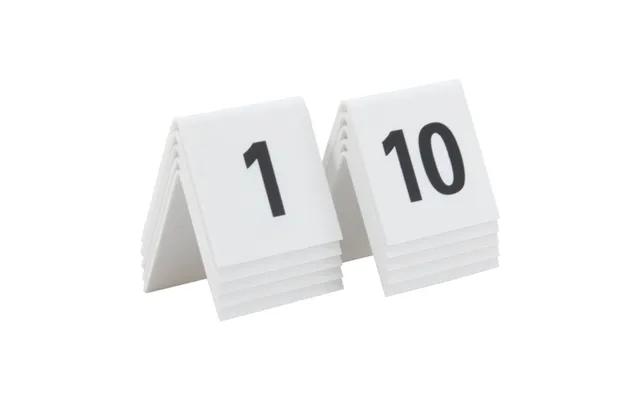 Securit Bordnumre 1-10 I Hård Hvid Akryl