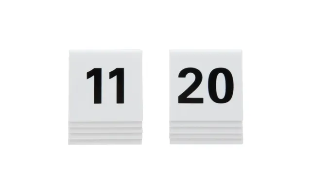 Securit Bordnumre 11-20 I Hård Hvid Akryl