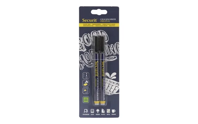 Securit Original Kridtmarker Sæt Med To I Sort