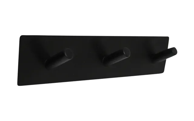 Self-adhesive Coat Rack - 20 X 4 Cm. Matt Black Selvklæbende Knagerække