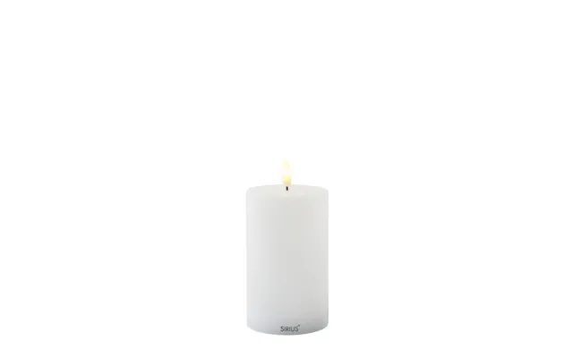 Sirius Sille Genopladelig Bloklys Hvid - Ø 7,5 Cm