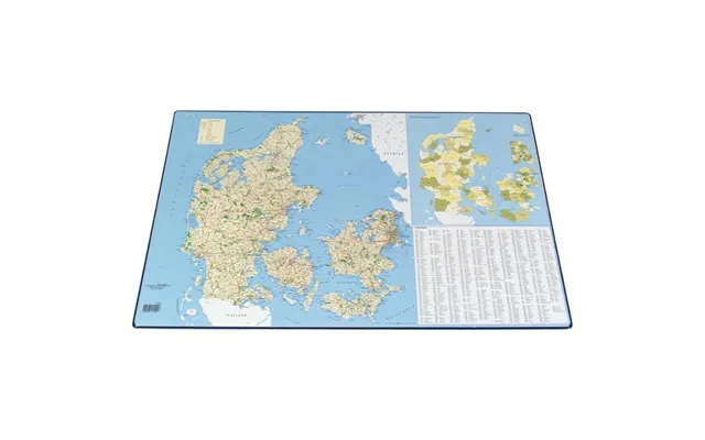 Skriveunderlag Danmarkskort Med Postnumre 40x65cm 4155