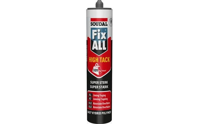 Soudal Fugemasse Fix All High Tack Grå 290ml Patron Høj Kvalitets 1-komponent Fugemasse Med Stor Hæftekraft - Baseret På