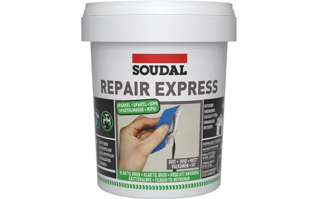 Soudal Repair Express Plaster Er En Højkvalitets Letvægtsfiller 900ml - Reparation Udfyldning Af Revner Og Skruehuller I