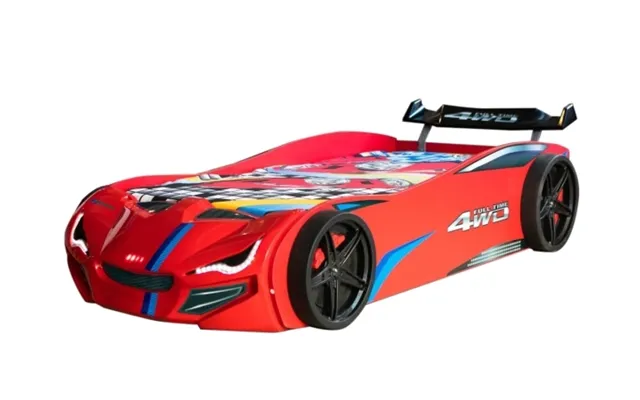 Speedy 4wd Bilseng Med Led-lys - Rød