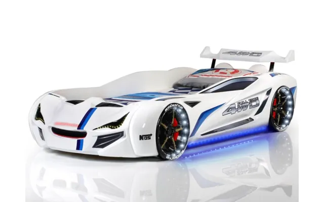 Speedy Spoiler 4wd Bilseng Med Led-lys Og Lydpakke - Hvid