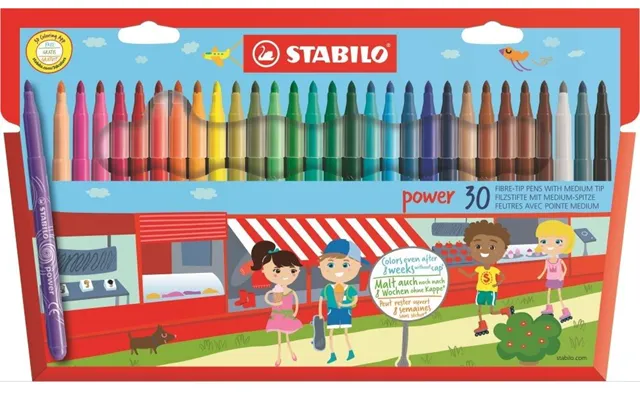 Stabilo Power Børnetusch 30 Farver - 2mm Streg