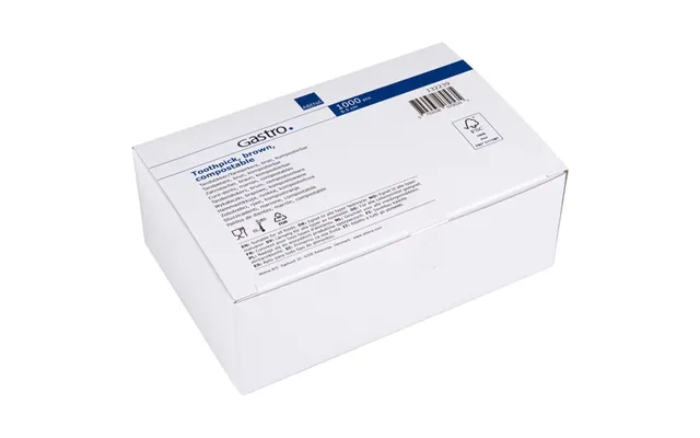 Tandstikker, Abena Gastro, 6,5cm, Natur, Runde, Med Spids I Begge Ender, Løst Pakket - 1000 Stk