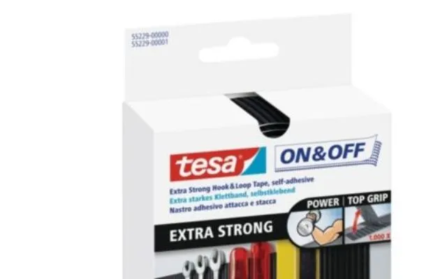 Tesa On&off Extra Strong Klæbebånd Sort 1m X 50 Mm
