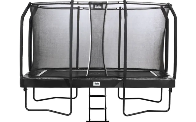 Trampolin First Class Rektangulær 366 X 214 Cm - Sort Inkl. Stige Og Sikkerhedsnet Salta 805-825