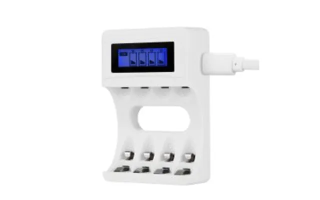 Deltaco Usb Battery Charger 4xaa Aaa Nimh Nicd Batteries White - Oplader