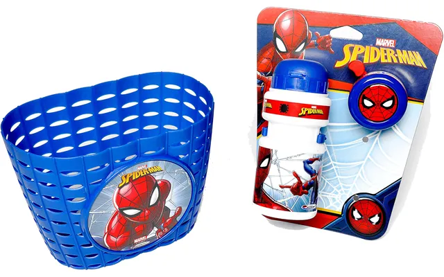 Marvel Spider-man Kombipakke Kurv, Flaske Og Klokke - Blå