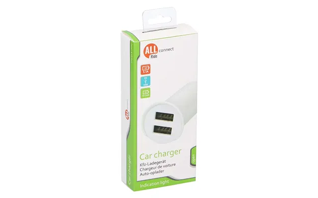 Allride 2 Usb Udtag Til Cigarettænder 3,1a - 12-24v
