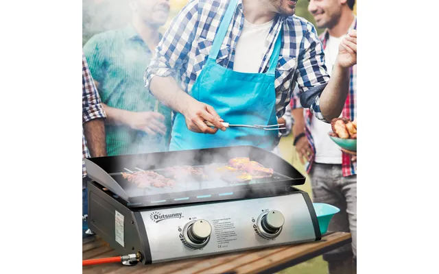 Bordgasgrill Med 2 Brændere - Bordgasgrill Med Slange