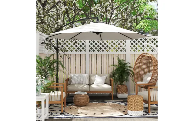 Cantilever Parasol Med Håndsving - Rund