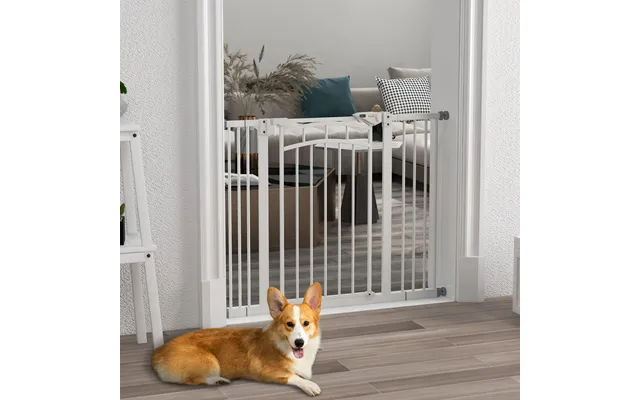 Hundegitter 74-100 Cm Barriere Med Automatisk Lukkende Dør Ingen Boring Nødvendig Til Små Og Mellemstore Hunde