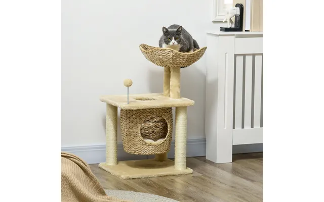 Kradsetræ Til Katte Lille - 74 Cm Kradsetræ Med Kattehule