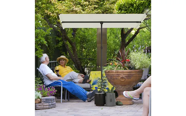 Parasol 180 Grader Drejelig Højdejusterbar Haveparasol Med Aluminiumsstang Markedsparasol Solbeskyttelse Parasol Udkrage