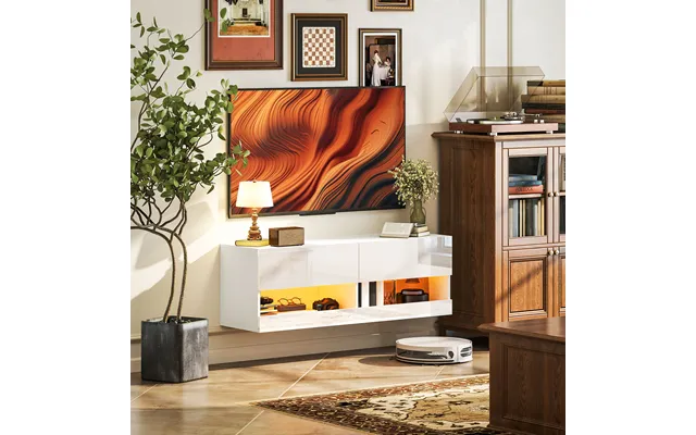 Tv-bord Med Farverig Led-belysning - 16 Blinkende Tilstande