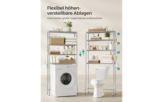 Badeværelsesreol - Stålreol Til Over Toilet Og Vaskemaskine