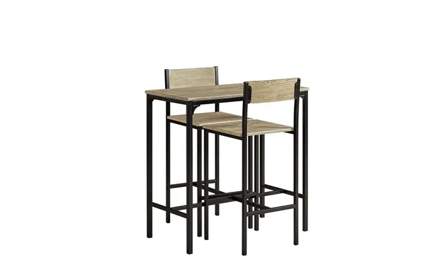 Barbord Med Barstole, Barbordssæt, Beige Træ Look 89x45x87 - Borde Barborde product image