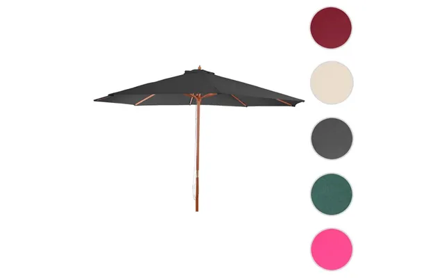 Træ Parasol Ø 300 Cm - Rund Træparasol På Ø 3 Meter