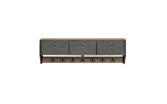 Væghængt Knagerække Med 7 Dobbeltknager, Mørkebrun 100x20x30 - Entremøbler Og Garderobe Knagerækker Og Garderobe