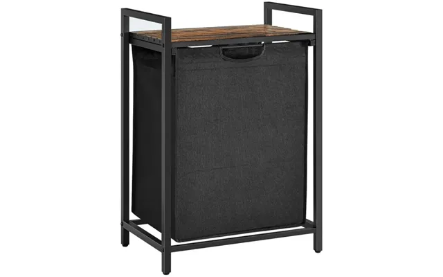 Vasketøjskurv Med Aftagelig Vasketøjspose 65l - Rustik Brun 50 X 33 X 72 Cm