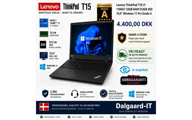 Lenovo Thinkpad T15 I7-1185g7 32gb Ram 512gb Ssd 15,6 Windows 11 Pro Grade A