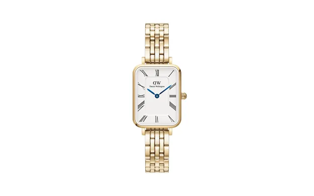 Gold 20x26mm Watch Quadro Roman Numerals 5-link Dw
