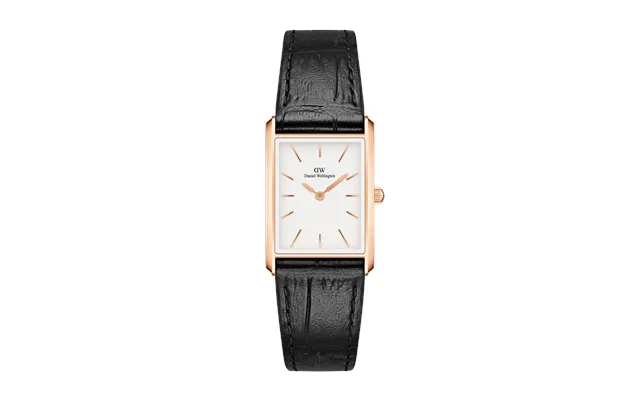 Rose Gold 22x32 Watch Bound Black Crocodile Dw