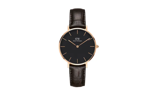 Rose Gold 28mm Watch Petite York Black Dw