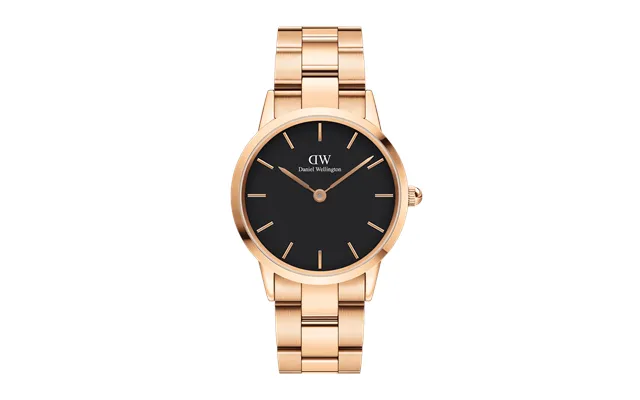 Rose Gold 36mm Watch Iconic Link Black Dw