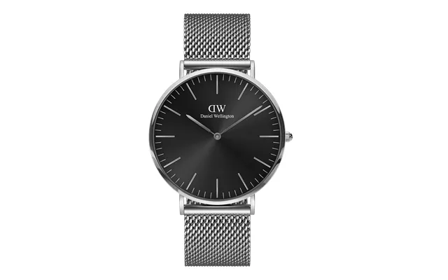 Silver 40mm Watch Classic Mesh Onyx Dw