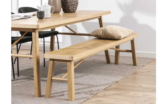 Humlebæk Bænk 200 X 36 Cm Ægte Egefiner I Sildebensmøsnter