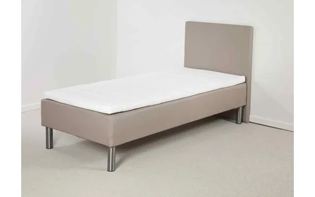 Lea Gold Boksmadras 90 X 200 Cm Med Gavl - Ben Og Topmadras Beige 6 Cm Koldskum