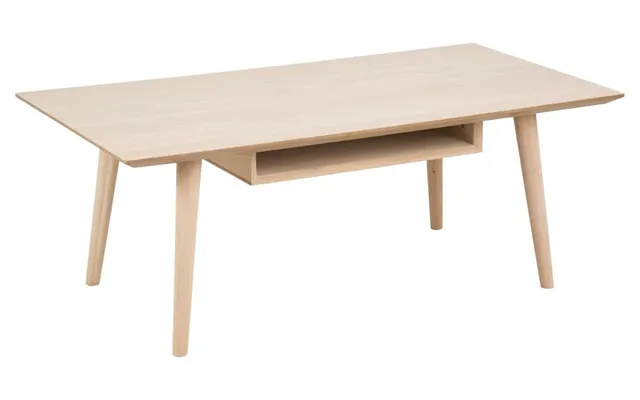 Liseleje Sofabord I Hvidpigmenteret Eg 115 X 60 Cm Med Plads Til Opbevaring
