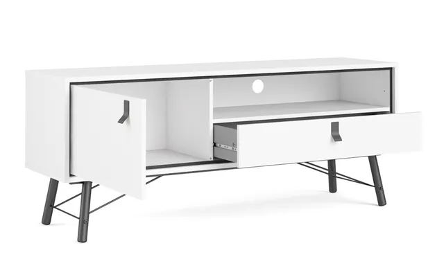 Sorø 150 Cm Tv Bord Med Skab Og Skuffe - Mathvidt