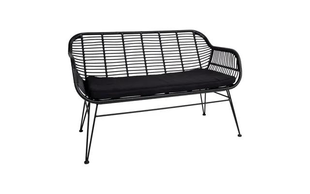 Toscana Sofa I Sort Pe Rattan Og Med Hynde I Polyester.