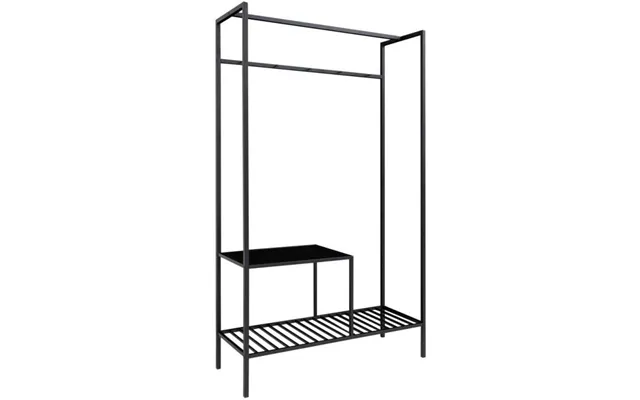 Valencia 100 Cm Garderobe I Sort Metalstel Og Med Hylder.