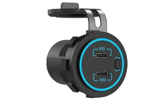Rund Med 2 Usb C Pd Stik Til Indbygning