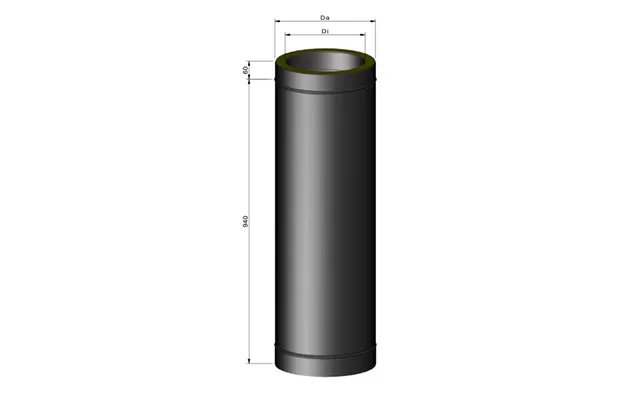 Termatech 1000mm Isoleret Skorstenssektion Ø150mm