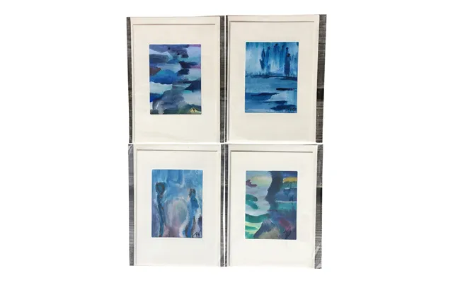 Kunstkort - Originale Håndmalede Dobbeltkort, 4 Stk.
