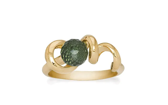 Rabinovich - Ring Med Grøn Kvarts Sten, Forgyldt