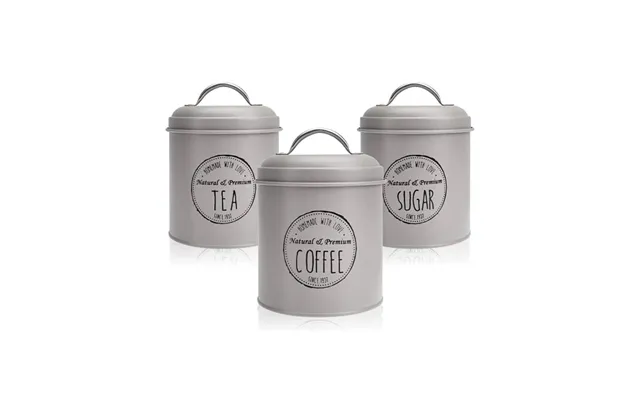 3 Dekorative Opbevaringsdåser Til Kaffe - Sukker Og Te