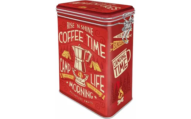 Nostalgisk Rød Kaffedåse I Retro Vintage Design